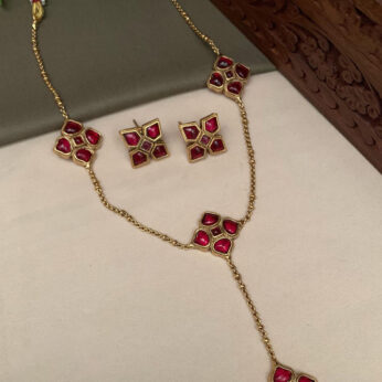 Elevate Your Style: Imitation Ruby Geometric Jewelry Set