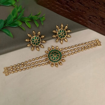 Charming Imitation Emerald Turtle Jewelry Set