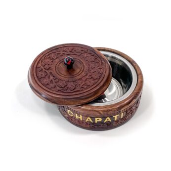 wooden casserole chapati box