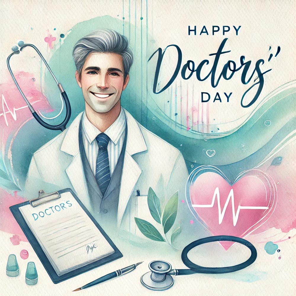 happy doctors day greeting card