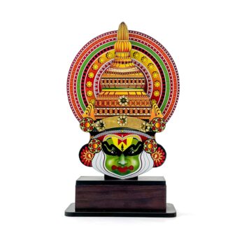 Traditional Kerala Kathakali head carving(H-20 inch)with Stand