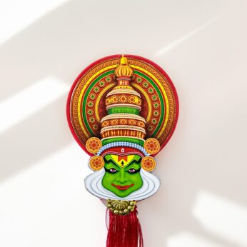 Handicrafted Kathakali Mask Wall And Car Hanging (H-12 Inch) Cardboard Made