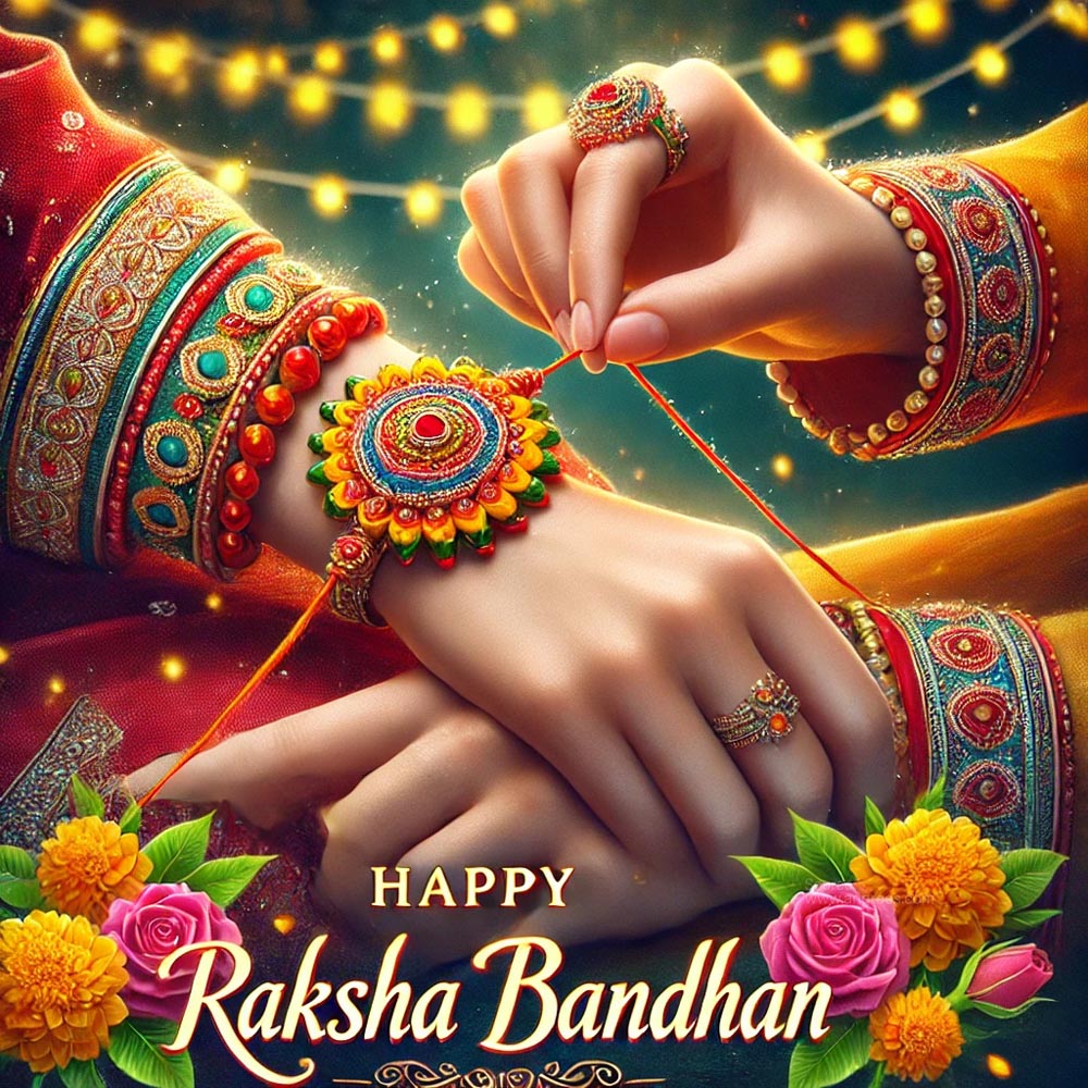 raditional Indian festival: Raksha Bandhan celebration with happy wishes