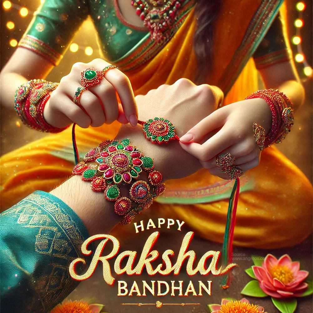 Happy Raksha Bandhan wishes: Sister tying a traditional rakhi on her brother's wrist