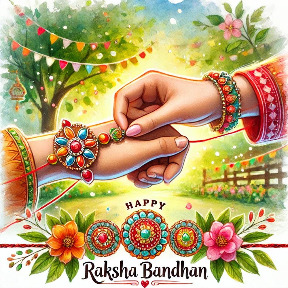 Brother and sister sharing joyful Happy Raksha Bandhan wishes