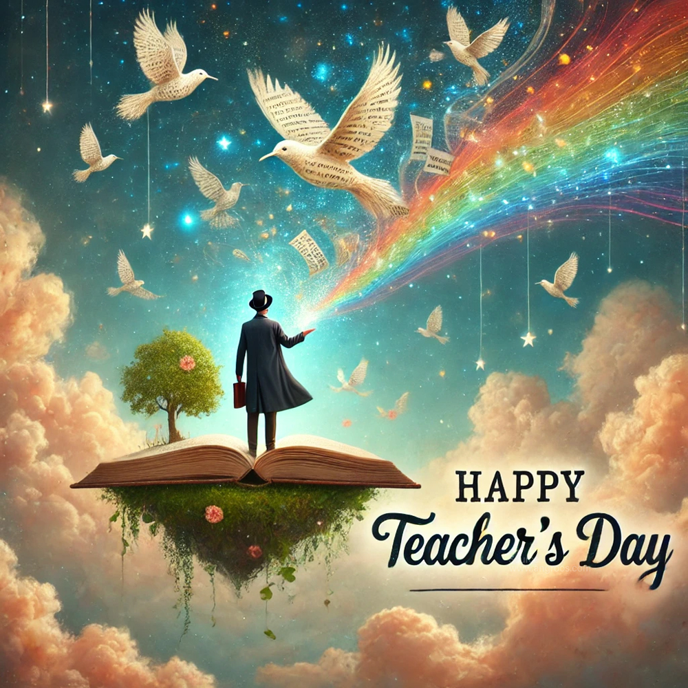 A unique Teachers Day image with a dreamy surreal theme India's Favourite Online Gift Shop