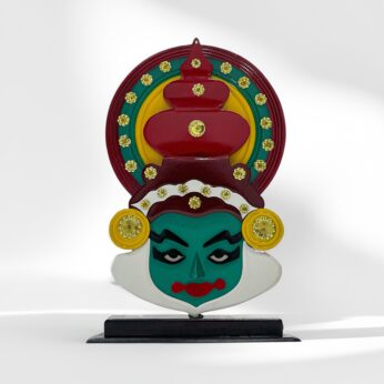 Multi coloured Kathakali Wooden Face Stand (H-10 inch)