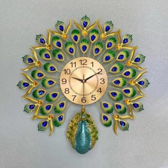 Peacock 3D Metal Wall Clock Best For Wall Decor