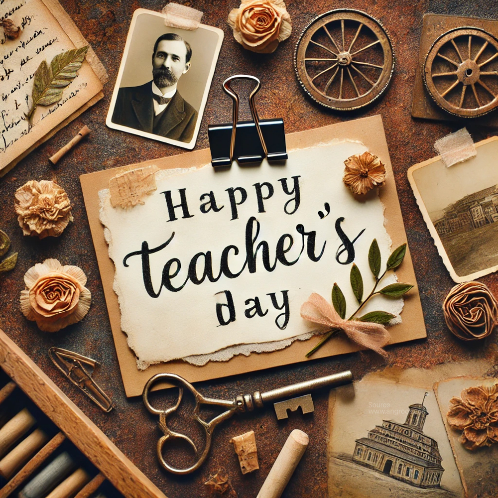 Teachers Day image with a nostalgic scrapbook theme India's Favourite Online Gift Shop