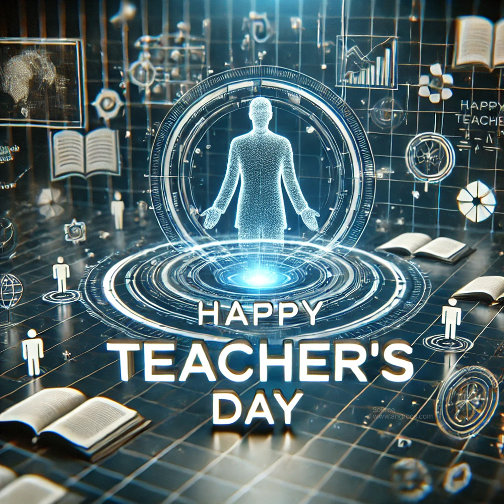 A unique Teachers Day image with a futuristic digital art theme India's Favourite Online Gift Shop