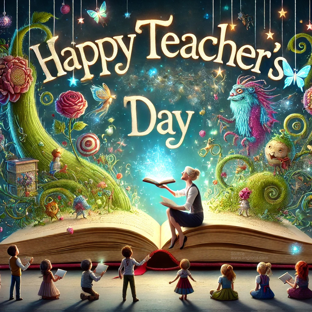 A unique Teachers Day image with a whimsical storybook theme India's Favourite Online Gift Shop