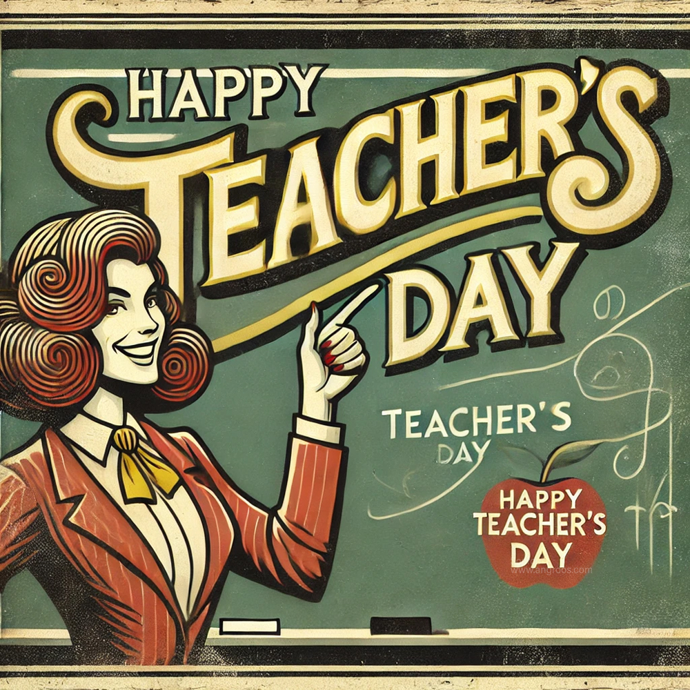 unique Teachers Day image with a vintage poster theme India's Favourite Online Gift Shop