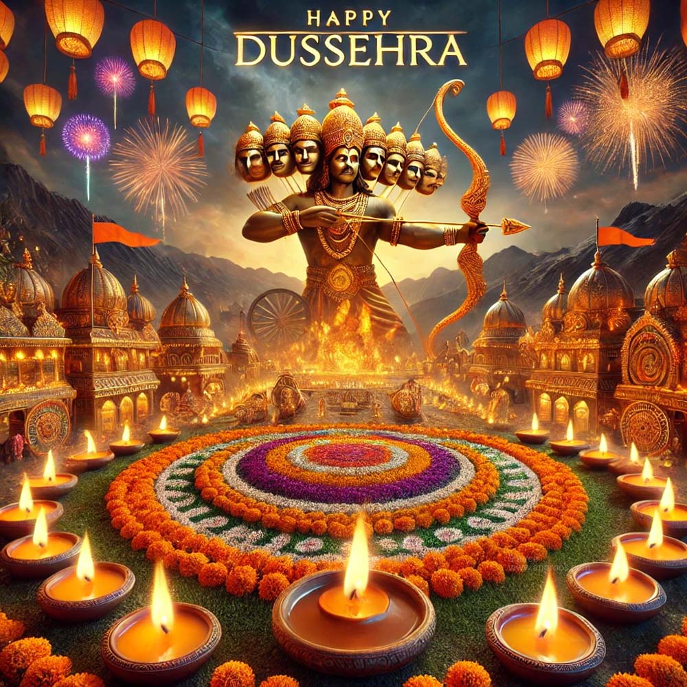 Dussehra greeting card featuring a majestic landscape scene India's Favourite Online Gift Shop