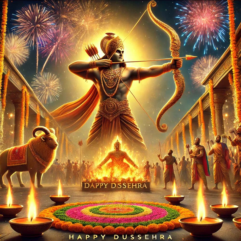 Dussehra greeting card focusing on a grand festive celebration India's Favourite Online Gift Shop