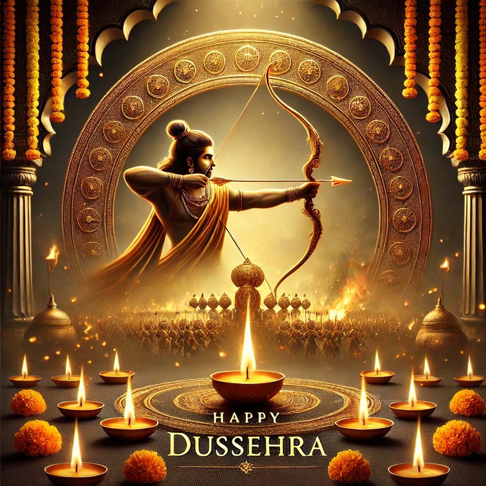 Dussehra greeting card with a focus on simplicity and elegance India's Favourite Online Gift Shop