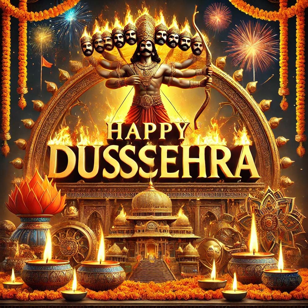 Happy Dussehra wishes in bold India's Favourite Online Gift Shop